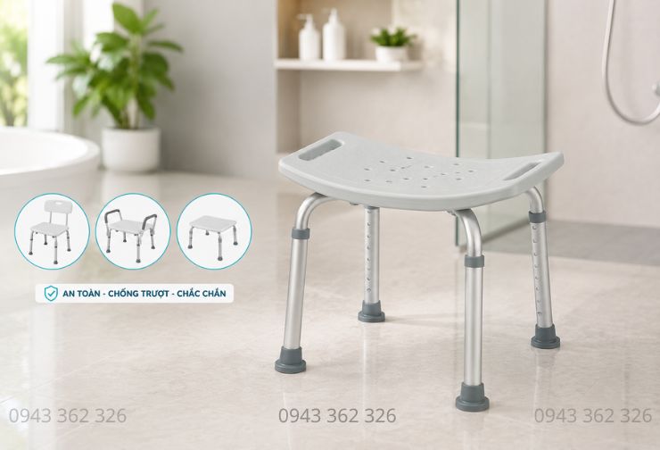 Ghế tắm giúp người lớn tuổi hạn chế té ngã khi tắm tại nhà