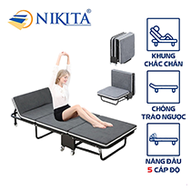 Giường Gấp Ba Khúc Vải Nhung Nikita NKT-N115